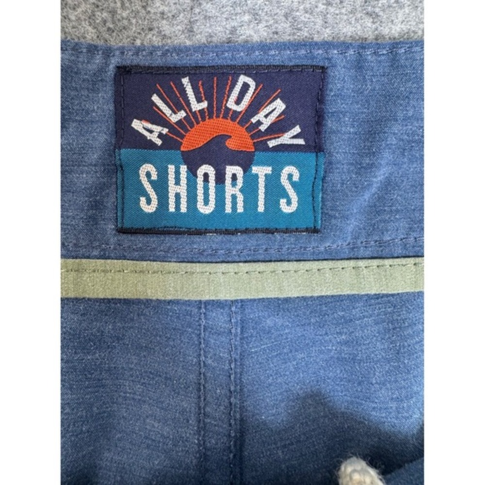 Faherty All Day Shorts Mens Blue Heathered Performance Casual Shorts Size 40 - Picture 7 of 8